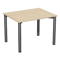 Geramöbel 710122 Konferenztisch Rundfuß feste Höhe, 1000x800x720, Weiß/Anthrazit
