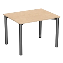 Geramöbel 710122 Konferenztisch Rundfuß feste Höhe, 1000x800x720, Weiß/Anthrazit
