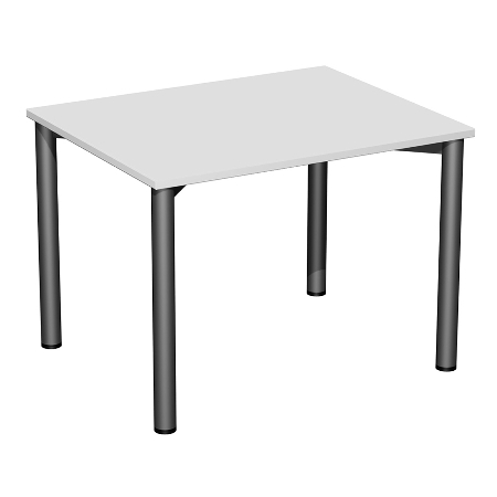 Geramöbel 710122 Konferenztisch Rundfuß feste Höhe, 1000x800x720, Weiß/Anthrazit