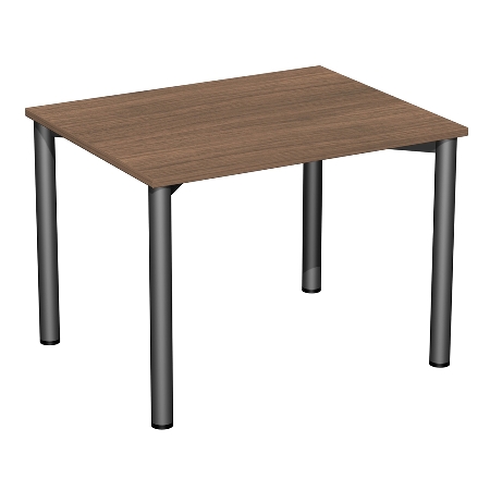 Geramöbel 710122 Konferenztisch Rundfuß feste Höhe, 1000x800x720, Weiß/Anthrazit
