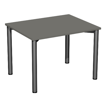 Geramöbel 710122 Konferenztisch Rundfuß feste Höhe, 1000x800x720, Weiß/Anthrazit