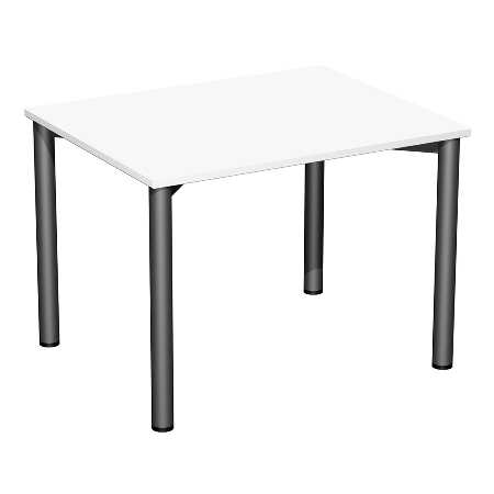 Geramöbel 710122 Konferenztisch Rundfuß feste Höhe, 1000x800x720, Weiß/Anthrazit