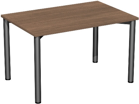 Geramöbel 710122 Konferenztisch Rundfuß feste Höhe, 1000x800x720, Weiß/Anthrazit