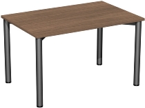 Geramöbel 710122 Konferenztisch Rundfuß feste Höhe, 1000x800x720, Weiß/Anthrazit