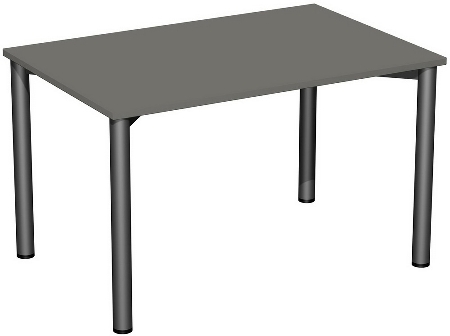 Geramöbel 710122 Konferenztisch Rundfuß feste Höhe, 1000x800x720, Weiß/Anthrazit