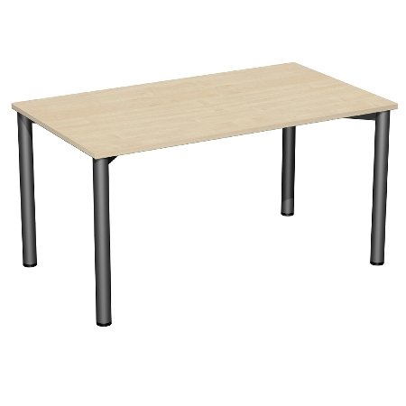 Geramöbel 710122 Konferenztisch Rundfuß feste Höhe, 1000x800x720, Weiß/Anthrazit