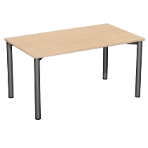 Geramöbel 710122 Konferenztisch Rundfuß feste Höhe, 1000x800x720, Weiß/Anthrazit