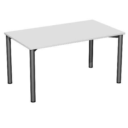 Geramöbel 710122 Konferenztisch Rundfuß feste Höhe, 1000x800x720, Weiß/Anthrazit