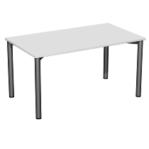 Geramöbel 710122 Konferenztisch Rundfuß feste Höhe, 1000x800x720, Weiß/Anthrazit
