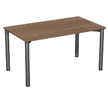 Geramöbel 710122 Konferenztisch Rundfuß feste Höhe, 1000x800x720, Weiß/Anthrazit