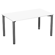 Geramöbel 710122 Konferenztisch Rundfuß feste Höhe, 1000x800x720, Weiß/Anthrazit