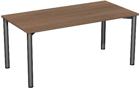 Geramöbel 710122 Konferenztisch Rundfuß feste Höhe, 1000x800x720, Weiß/Anthrazit