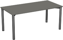 Geramöbel 710122 Konferenztisch Rundfuß feste Höhe, 1000x800x720, Weiß/Anthrazit