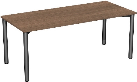 Geramöbel 710122 Konferenztisch Rundfuß feste Höhe, 1000x800x720, Weiß/Anthrazit