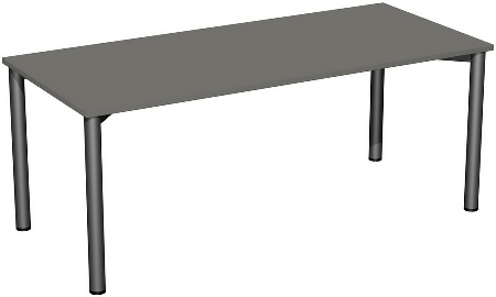 Geramöbel 710122 Konferenztisch Rundfuß feste Höhe, 1000x800x720, Weiß/Anthrazit