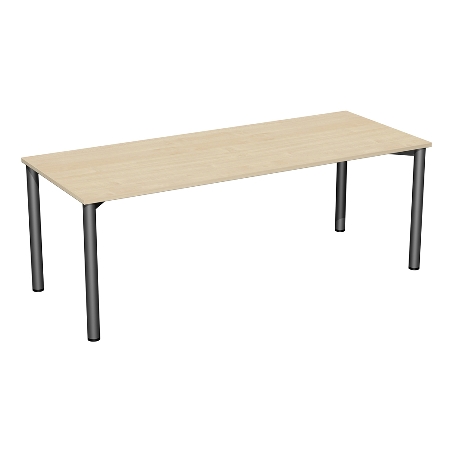 Geramöbel 710122 Konferenztisch Rundfuß feste Höhe, 1000x800x720, Weiß/Anthrazit