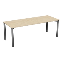 Geramöbel 710122 Konferenztisch Rundfuß feste Höhe, 1000x800x720, Weiß/Anthrazit
