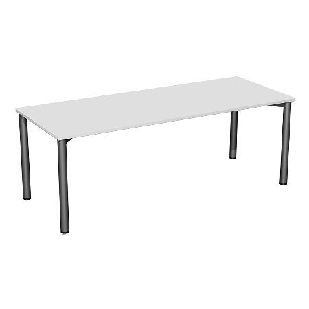 Geramöbel 710122 Konferenztisch Rundfuß feste Höhe, 1000x800x720, Weiß/Anthrazit