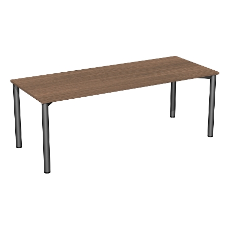 Geramöbel 710122 Konferenztisch Rundfuß feste Höhe, 1000x800x720, Weiß/Anthrazit