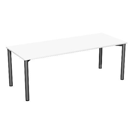 Geramöbel 710122 Konferenztisch Rundfuß feste Höhe, 1000x800x720, Weiß/Anthrazit