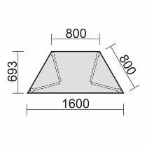 Geramöbel 710128 Trapezformtisch feste Höhe, 800-1600x693x720, Nussbaum/Silber