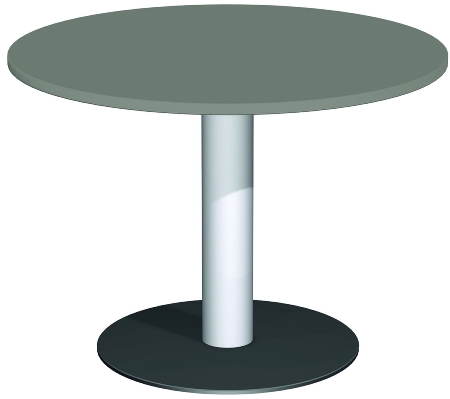 Geramöbel 710202 Besprechungstisch Kreisform Tellerfuß feste Höhe (ØxH) 1000x720mm Nussbaum