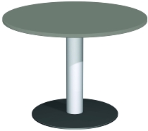 Geramöbel 710202 Besprechungstisch Kreisform Tellerfuß feste Höhe (ØxH) 1000x720mm Onyx