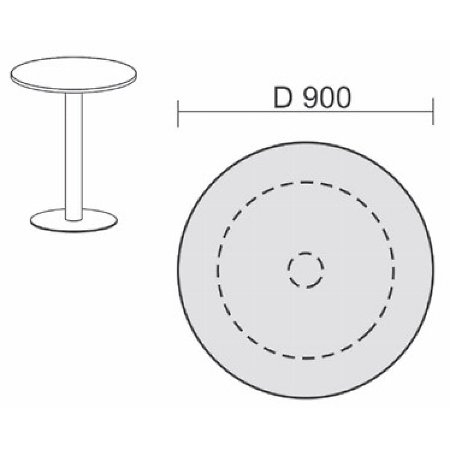 Geramöbel 710700 Besprechungstisch Kreisform Tellerfuß feste Höhe (ØxH) 900x1100mm Ahorn