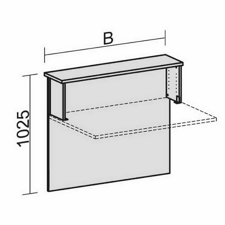 Geramöbel Thekenelement 830014 gerade für Tischbreite 1400mm Buche