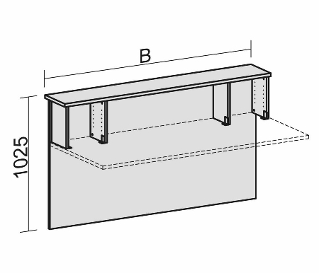 Geramöbel Thekenelement 830018 gerade mit Fachseiten für Tischbreite 1800mm Buche