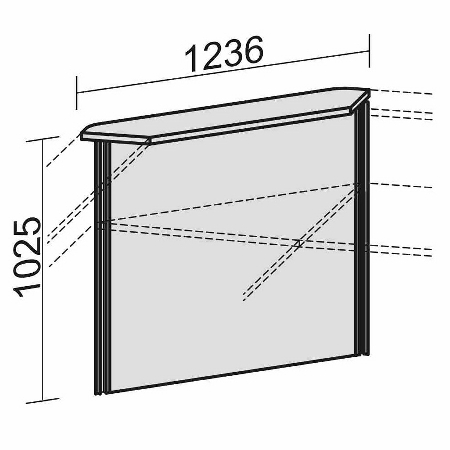 Geramöbel Thekenelement 90° 830090 Oberboden gerade für Tischtiefe 800mm