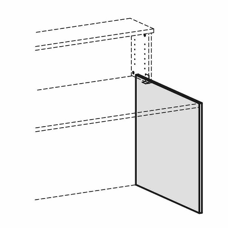 Geramöbel Seitenabschlussblende 830600 zum Thekenelement für Tischtiefe 800mm Weiß