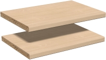 Geramöbel Einlegeböden 2er-Set 830601 für alle Thekenelemente mit Fachseiten Nussbaum