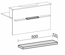 Geramöbel Taschenablage 830607 für Thekenelement (BxT) 500x120mm Lichtgrau