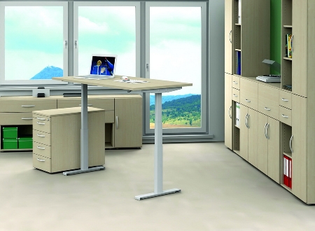 Geramöbel 08G1608 Sitz-/Steh Schreibtisch Elektro Click (BxTxH) 1600x800x625-1175mm Weiß