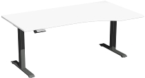 Geramöbel Elevate BASIC PC Elektro-Hubtisch Höhe 73-123 cm 08J1811 (BxT) 180 x 80/100 cm Ahorn/Silber