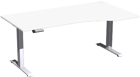 Geramöbel Elevate BASIC PC Elektro-Hubtisch Höhe 73-123 cm 08J1811 (BxT) 180 x 80/100 cm Ahorn/Silber