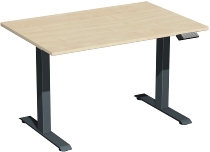 Geramöbel Elevate PLUS el Elektro-Hubtisch Höhe 63-128 cm 08K1808 (BxT) 180 x 80 cm Lichtgrau/Silber