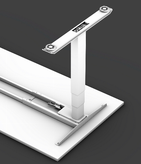 Geramöbel Elevate PLUS el Elektro-Hubtisch Höhe 63-128 cm 08K1808 (BxT) 180 x 80 cm Lichtgrau/Silber