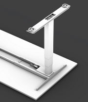 Geramöbel Elevate PLUS el Elektro-Hubtisch Höhe 63-128 cm 08K1808 (BxT) 180 x 80 cm Lichtgrau/Silber