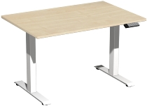 Geramöbel Elevate PLUS el Elektro-Hubtisch Höhe 63-128 cm 08K1808 (BxT) 180 x 80 cm Lichtgrau/Silber