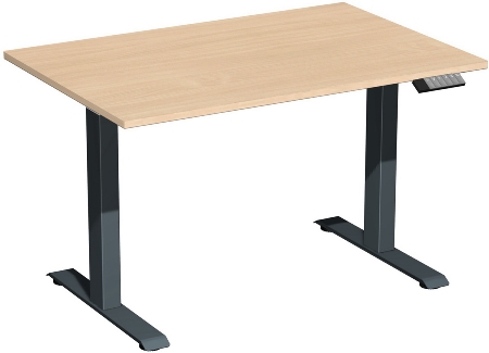 Geramöbel Elevate PLUS el Elektro-Hubtisch Höhe 63-128 cm 08K1808 (BxT) 180 x 80 cm Lichtgrau/Silber