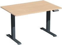 Geramöbel Elevate PLUS el Elektro-Hubtisch Höhe 63-128 cm 08K1808 (BxT) 180 x 80 cm Lichtgrau/Silber