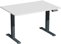 Geramöbel Elevate PLUS el Elektro-Hubtisch Höhe 63-128 cm 08K1808 (BxT) 180 x 80 cm Lichtgrau/Silber