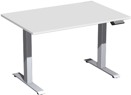 Geramöbel Elevate PLUS el Elektro-Hubtisch Höhe 63-128 cm 08K1808 (BxT) 180 x 80 cm Lichtgrau/Silber