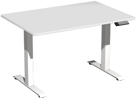 Geramöbel Elevate PLUS el Elektro-Hubtisch Höhe 63-128 cm 08K1808 (BxT) 180 x 80 cm Lichtgrau/Silber