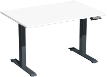 Geramöbel Elevate PLUS el Elektro-Hubtisch Höhe 63-128 cm 08K1808 (BxT) 180 x 80 cm Lichtgrau/Silber