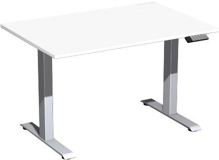 Geramöbel Elevate PLUS el Elektro-Hubtisch Höhe 63-128 cm 08K1808 (BxT) 180 x 80 cm Lichtgrau/Silber