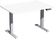 Geramöbel Elevate PLUS el Elektro-Hubtisch Höhe 63-128 cm 08K1808 (BxT) 180 x 80 cm Lichtgrau/Silber