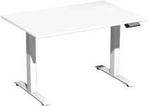 Geramöbel Elevate PLUS el Elektro-Hubtisch Höhe 63-128 cm 08K1808 (BxT) 180 x 80 cm Lichtgrau/Silber